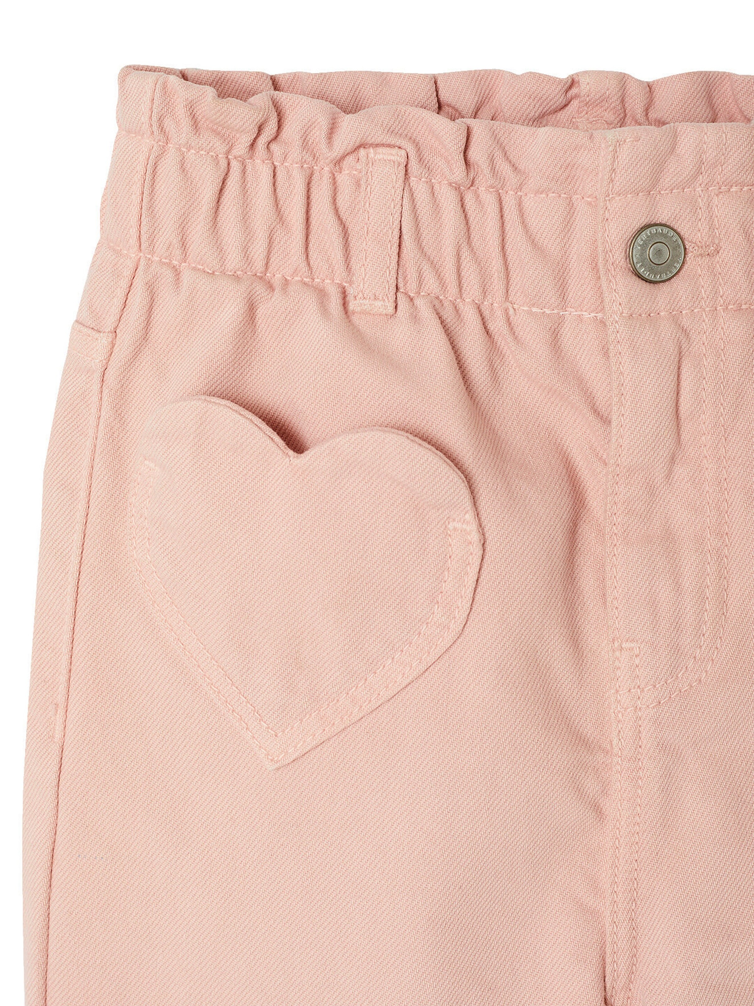 Vertbaudet Mädchen Paperbag-Hose mit Herztaschen pudrig rosa