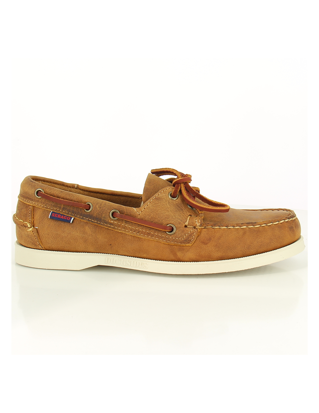 sebago mocassins bateaux homme docksides crazy cuir camel