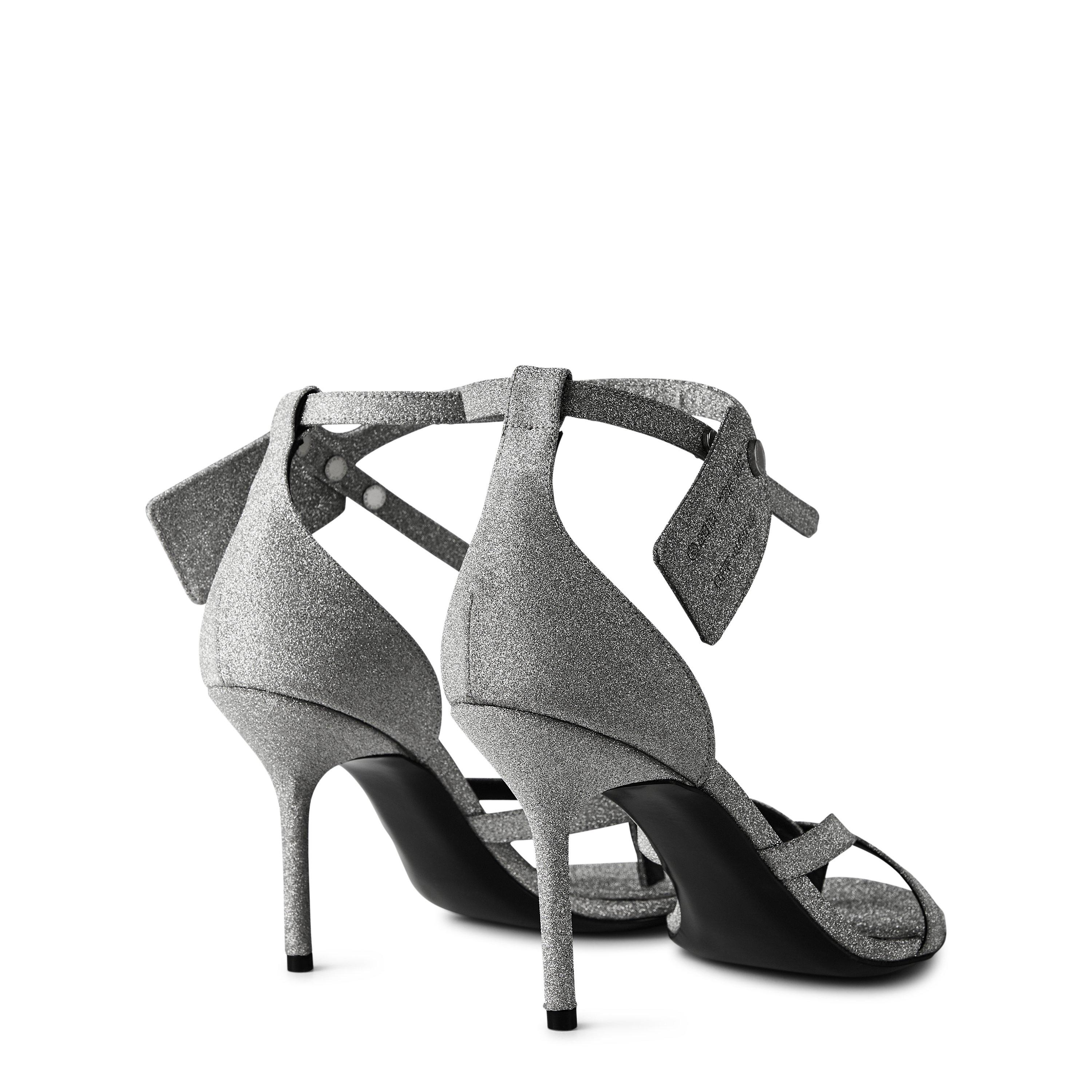 Off White Glitter Heeled Sandal
