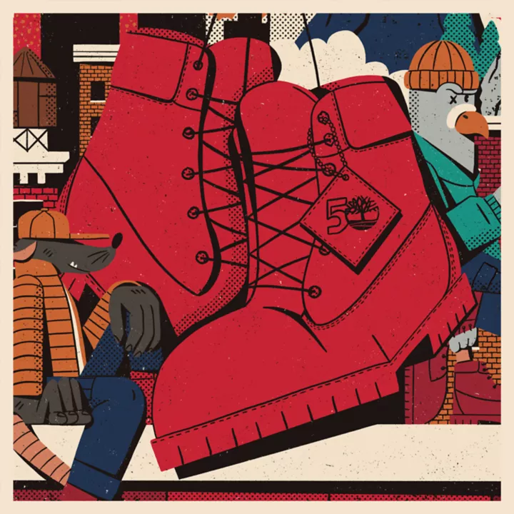 Timberland 50th Edition Premium 6-Inch Boot imperméables pour homme en rouge