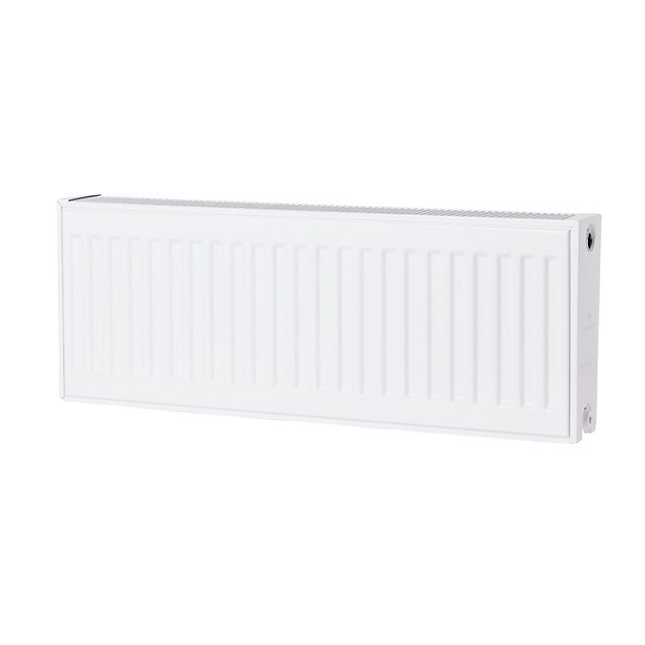 Radiateur eau chaude acier GoodHome blanc L. 80 cm x H. 30 cm