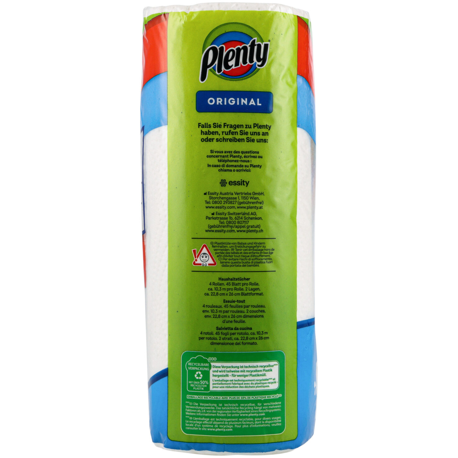 Plenty Original Haushaltstücher 4x45 Blatt