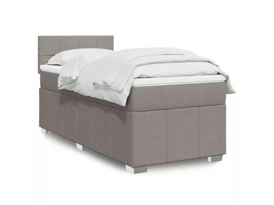 Sommier à lattes de lit avec matelas Taupe 90x190 cm Tissu