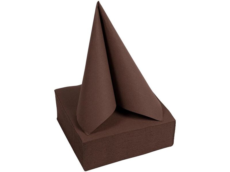 PRO nappe Papierservietten Schoko 20 cm x 20 cm, 50 Stück Packung mit 50 Cocktail-Servietten