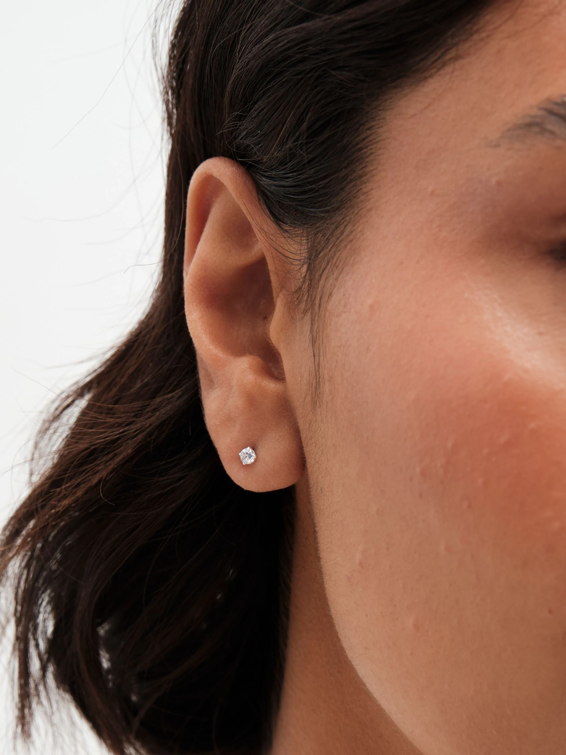 Simply Silver Tone 925 klassieke ronde oorbellen met zirkonia, set van 3