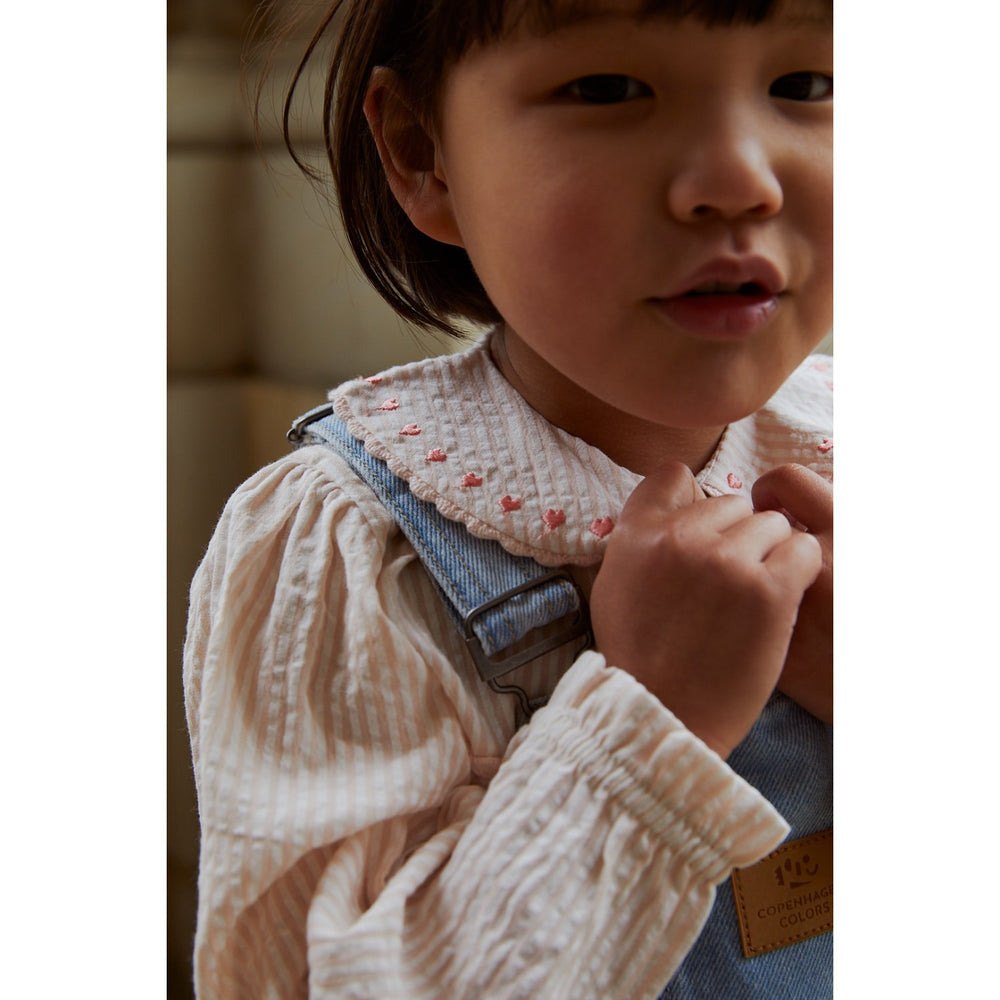 Køb COPENHAGEN COLORS Dusty Rose W Cream Stripe W. Pink Seersucker Ls Tunic W. Hearts