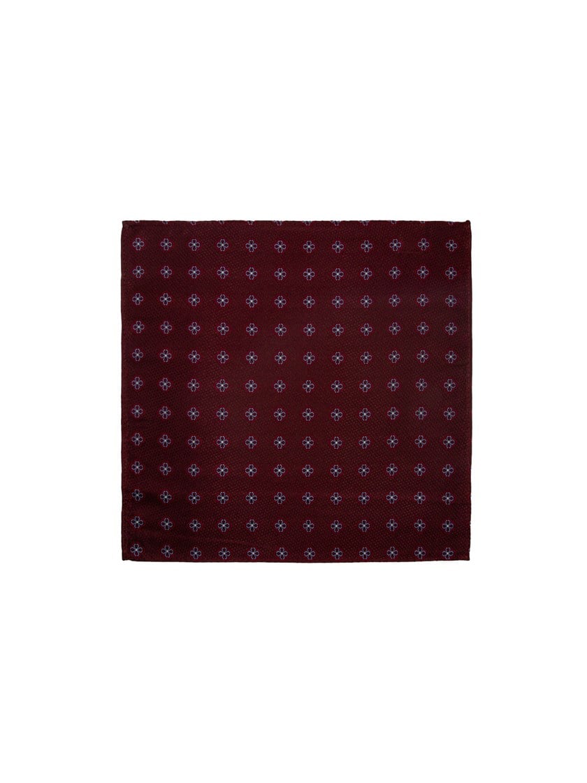 Santi silkeslips og lommetørkle Wine red