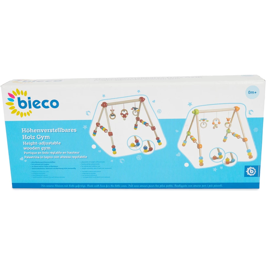 bieco Baby Holz-Gym mit Spielbogen, höhenverstellbar