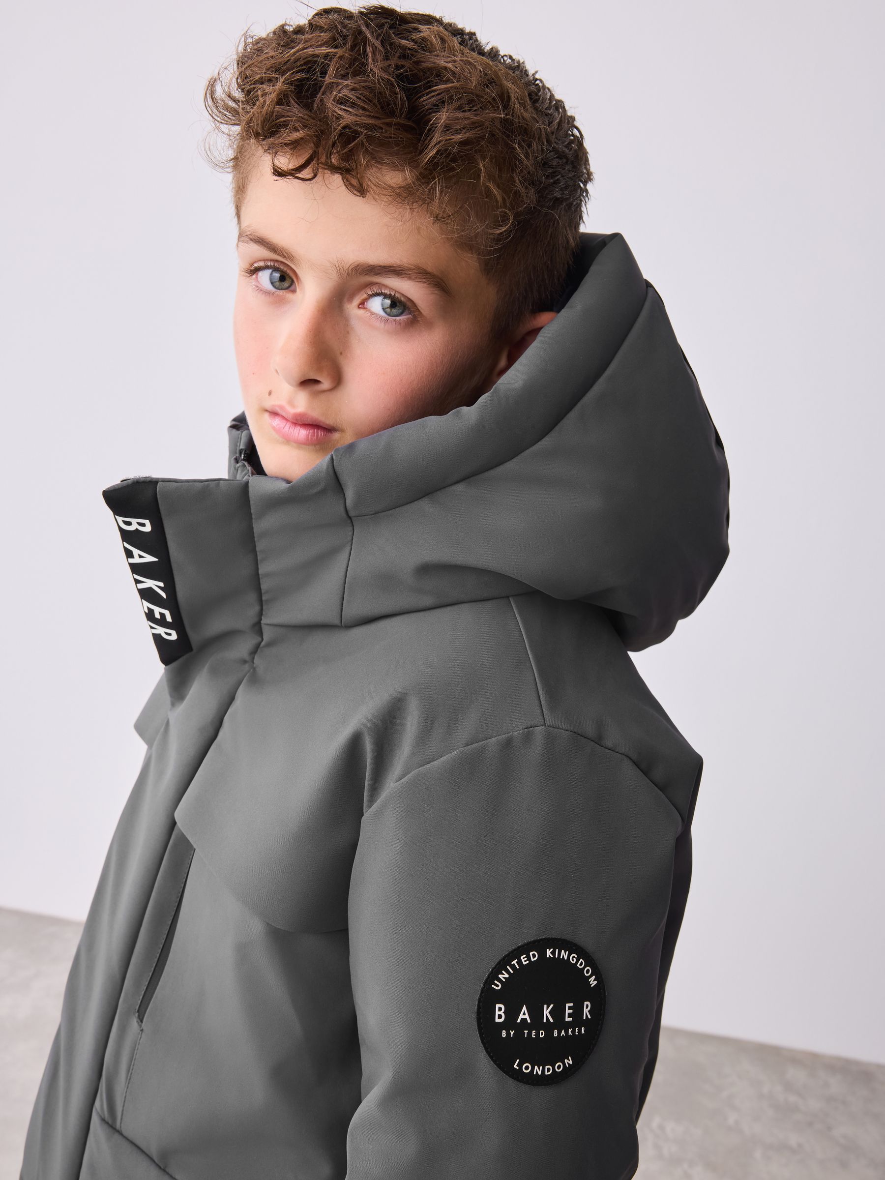 Antracietkleurig/zwart - Baker by Ted Baker regenbestendige colourblockparka
