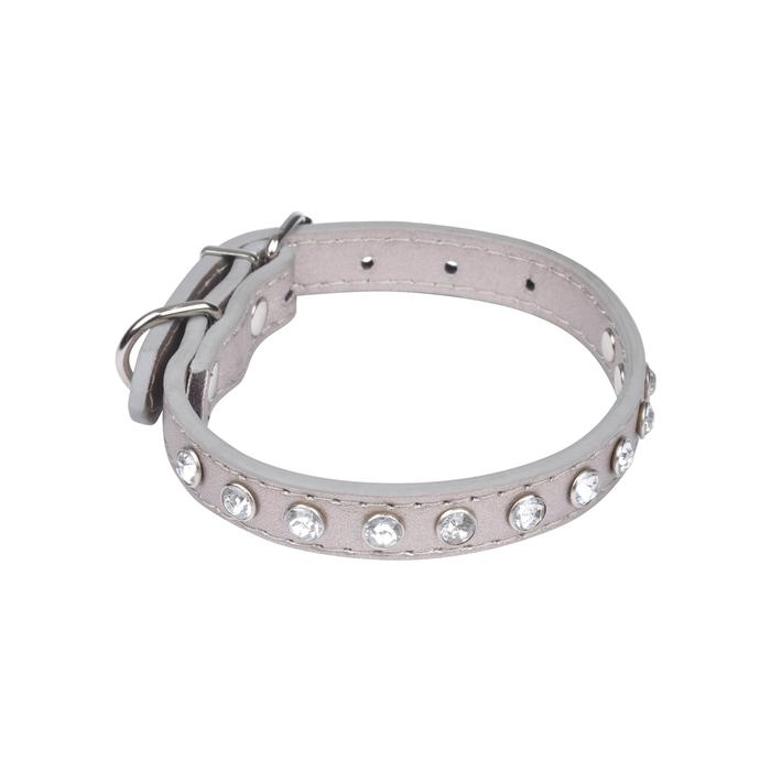 COLLIER FANTAISIE STRASS 35CM GRIS