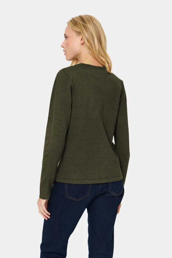 Saint Tropez A8661, MilaSZ R-neck Cardigan Army green melange