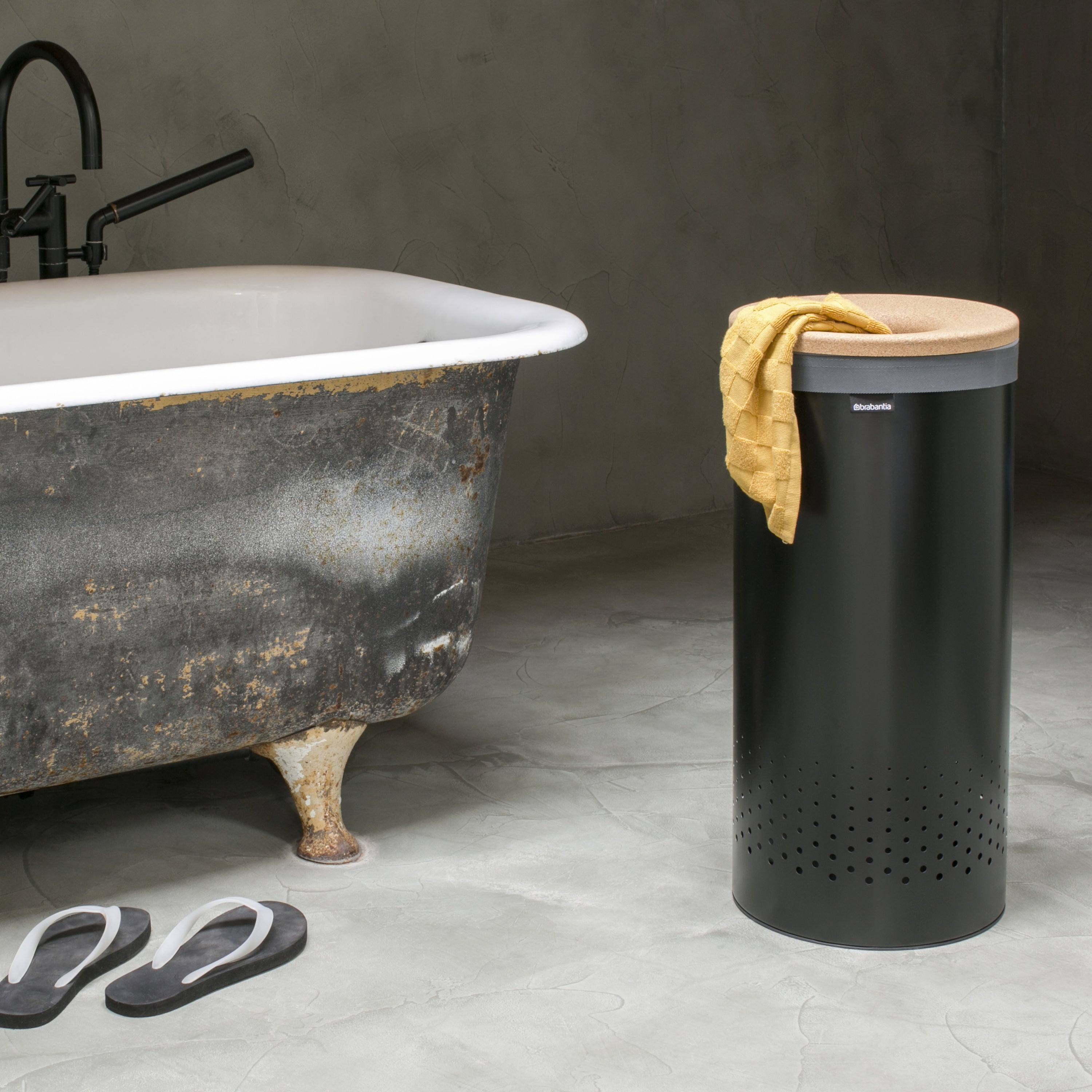 Brabantia Wasbox 35 L - Zwart / Kurk