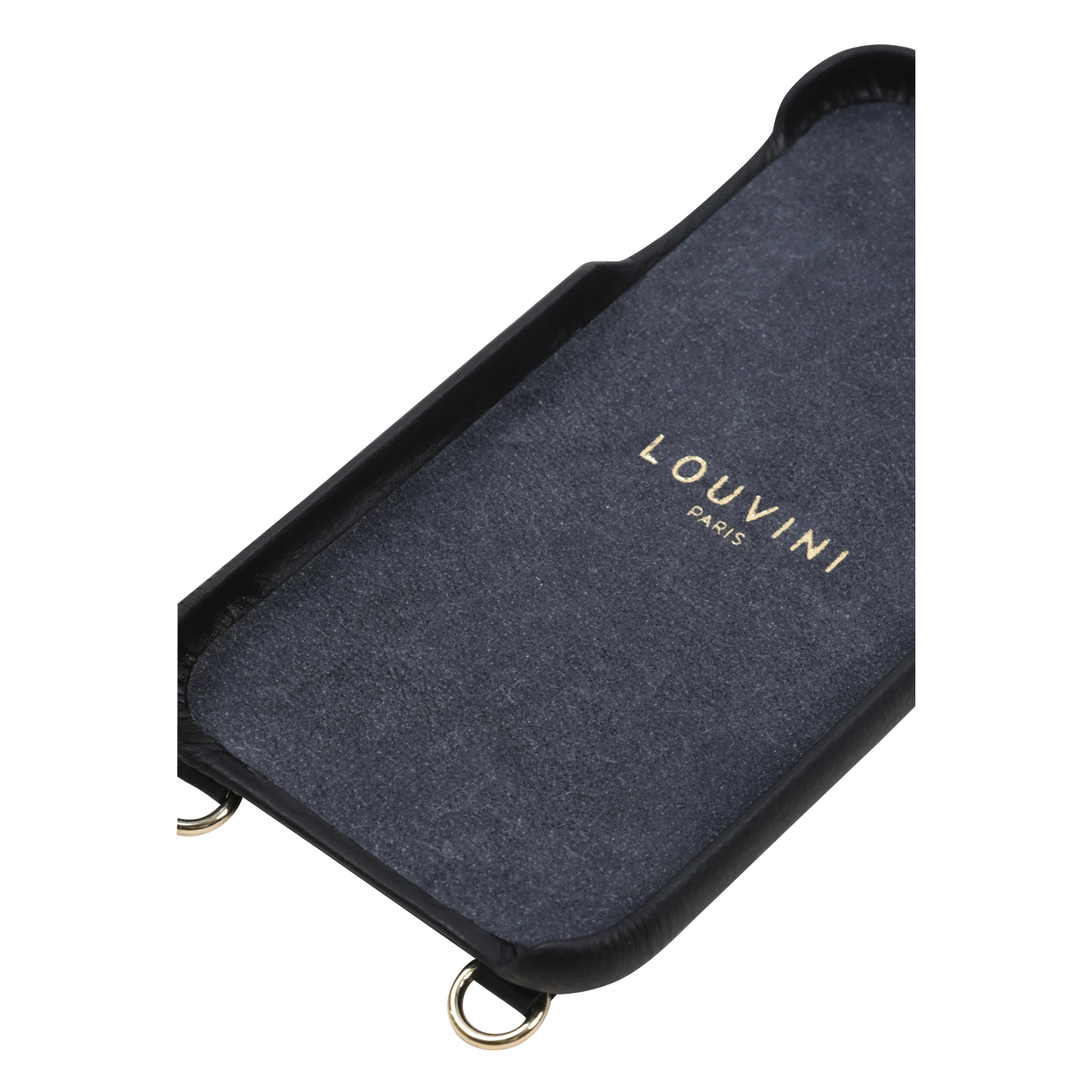 LOU - Etui pour iPhone avec pochette en cuir| Noir