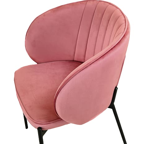Michelle spisebordsstol - rosa velour