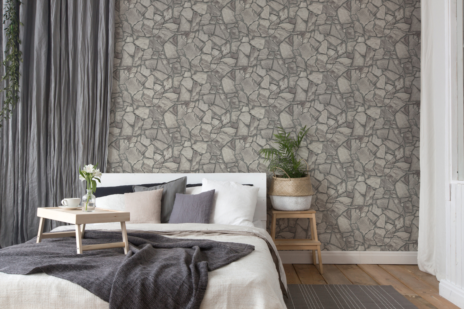 A.S. Creation Vliestapete BRICKS & STONES - grau - Steinoptik - 10 Meter