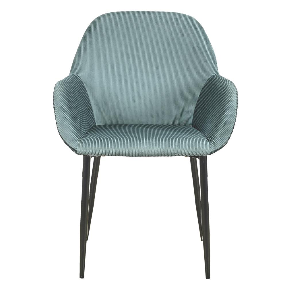 FAUTEUIL GIULIA BLEU CANARD VELOURS COTELE