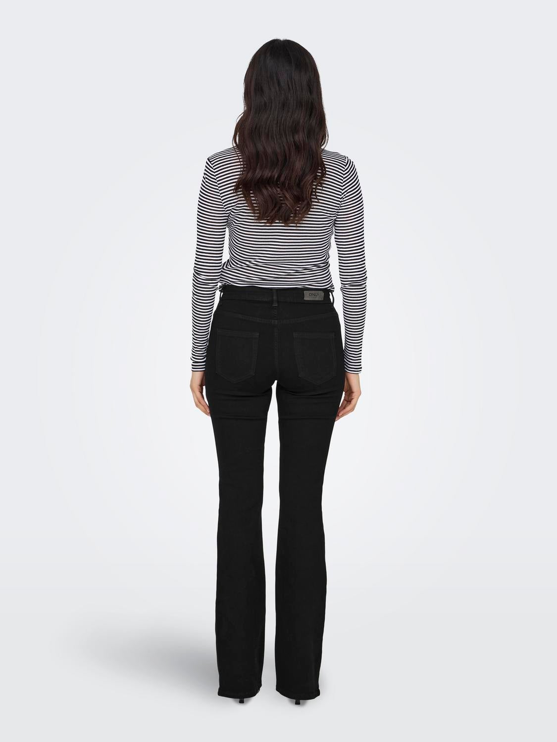 ONLBLUSH Mittlere Taille Ausgestellt Jeans Black Denim