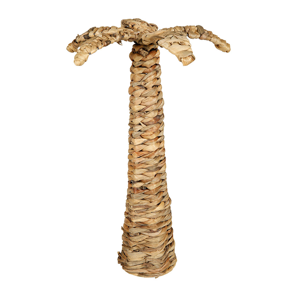 Déco à poser palmier rotin naturel H 39cm