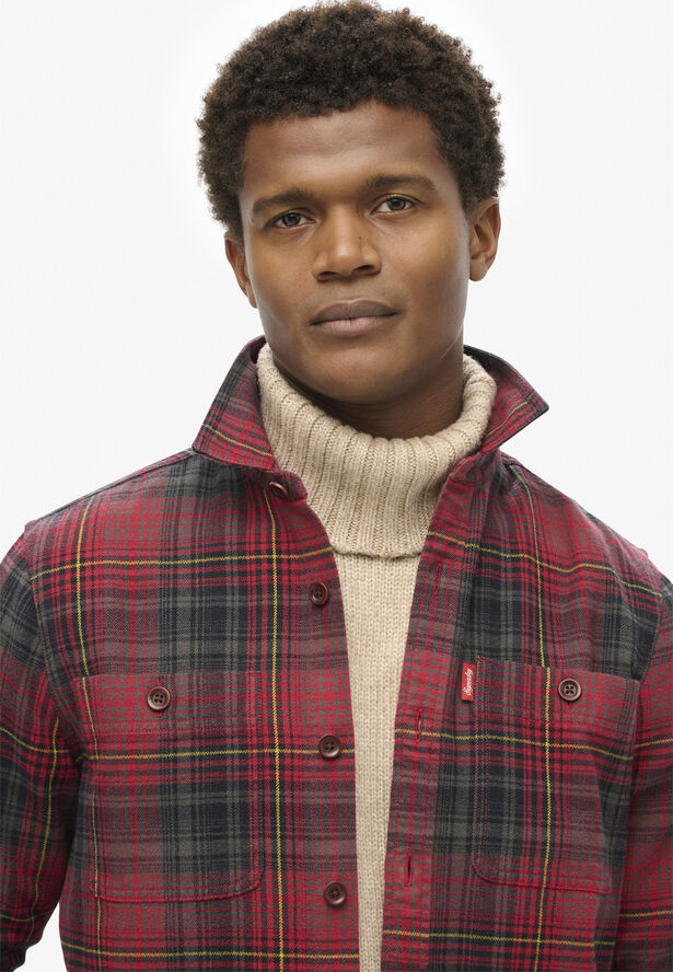 Superdry VINTAGE CHECK OVERSHIRT Boseman check red