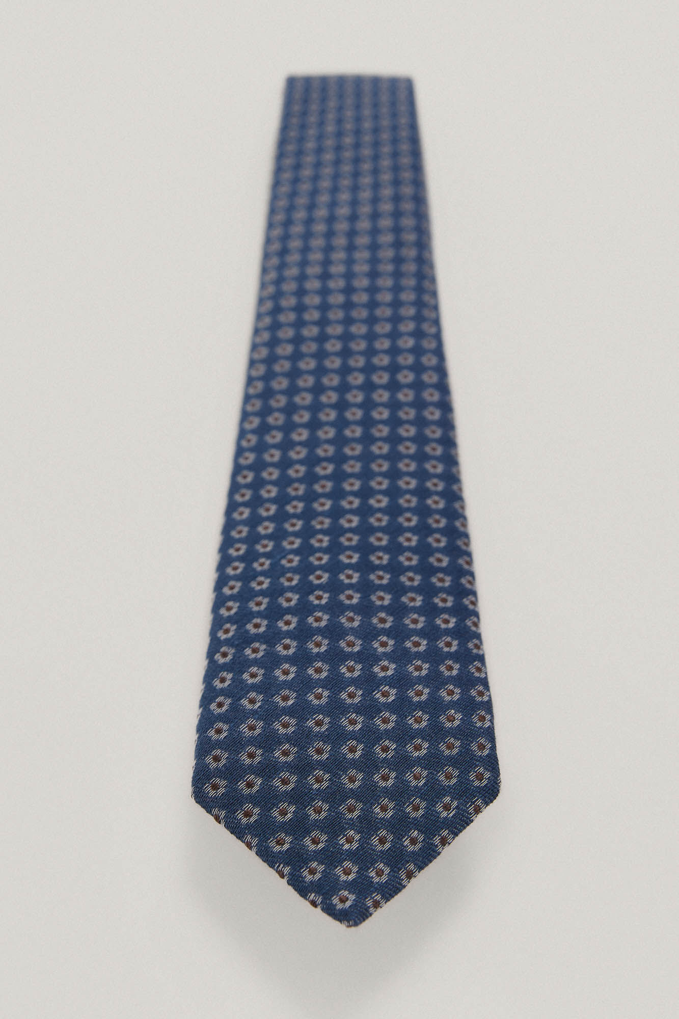 Gravata de linho estampada - Azul