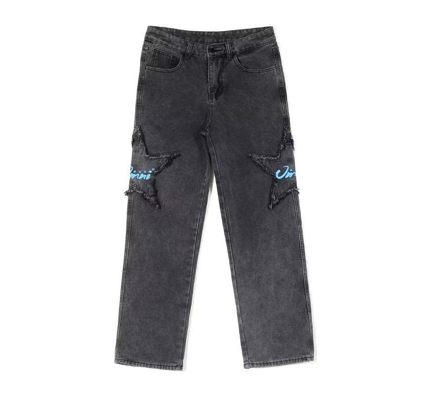 Wewewow - Gewassen Star Accent Wijde Broek