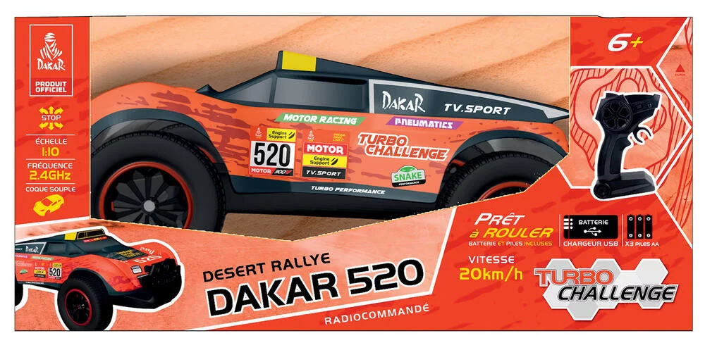 VOITURE RADIOCOMMANDEE RALLYE DAKAR 2.4 GHZ 1.10 APD 6