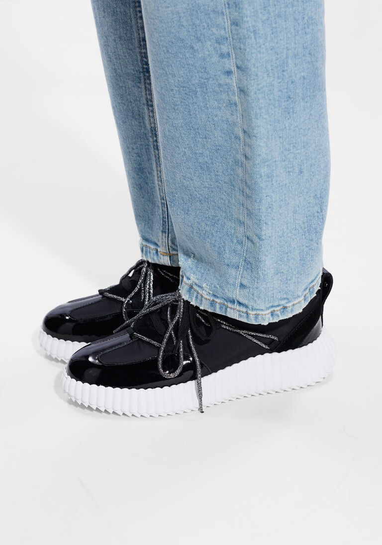 zwarte marc cain sports lage sneakers zs sh.06 w50