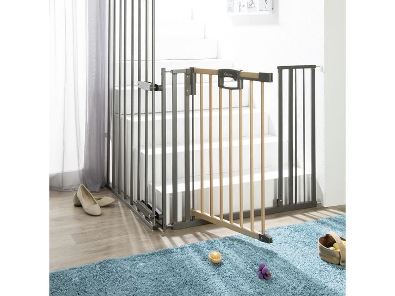 Geuther Treppenschutzgitter zum Klemmen Easylock 84.5 cm - Tür- und Treppenschutzgitter Easylock Wood Plus