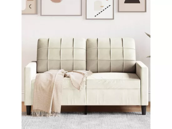 Canapé à 2 places Crème 120 cm Velours