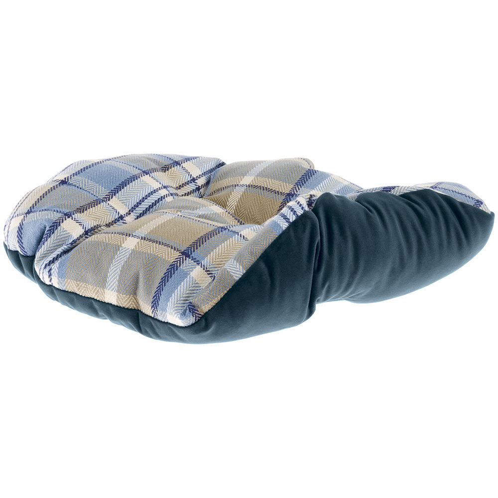 Ferplast couchage rembourré pour chats et chiens charles 70, divan avec coussin, sofa pour animaux, écossais, velours doux,