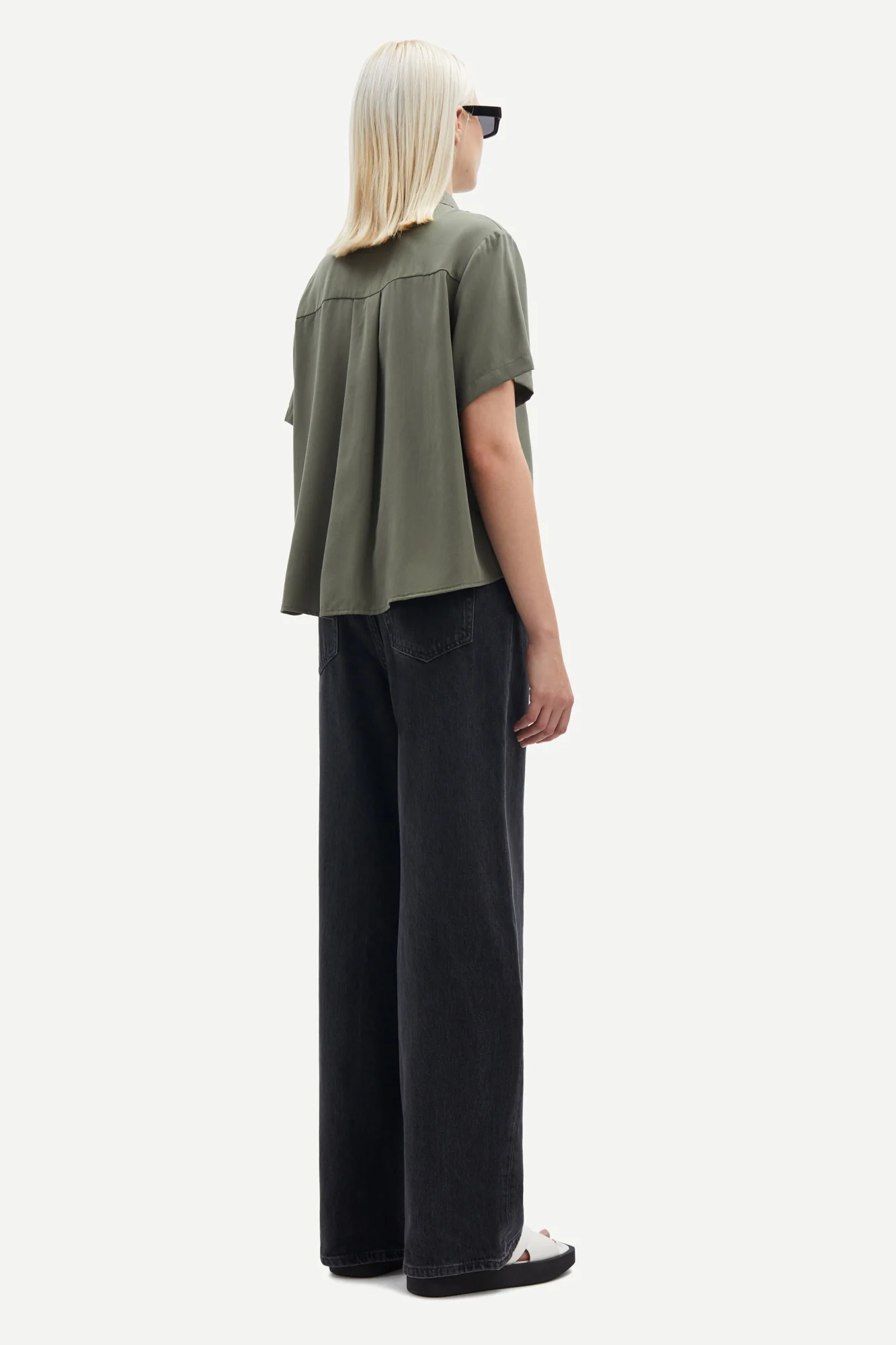 Samsøe Samsøe  Mina SS skjorte - Dusty Olive