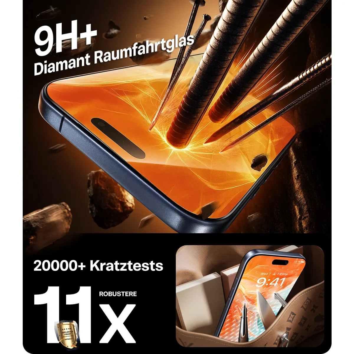 iPhone 17 Pro Max Install Master Privacy Panzer Glas Displayschutz Case Friendly (Anti Spy)