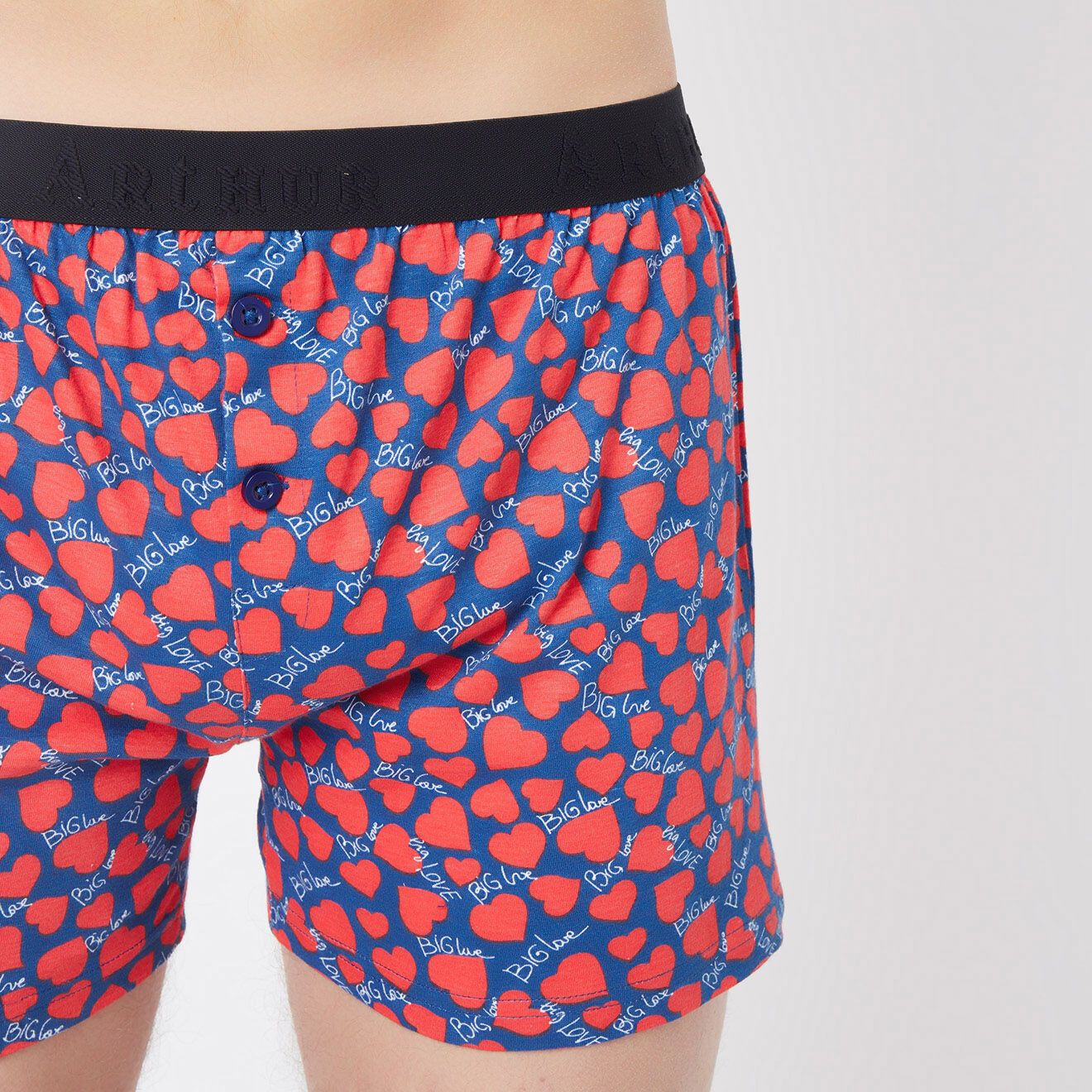 Arthur Boxer imprimé bleu marine/rouge
