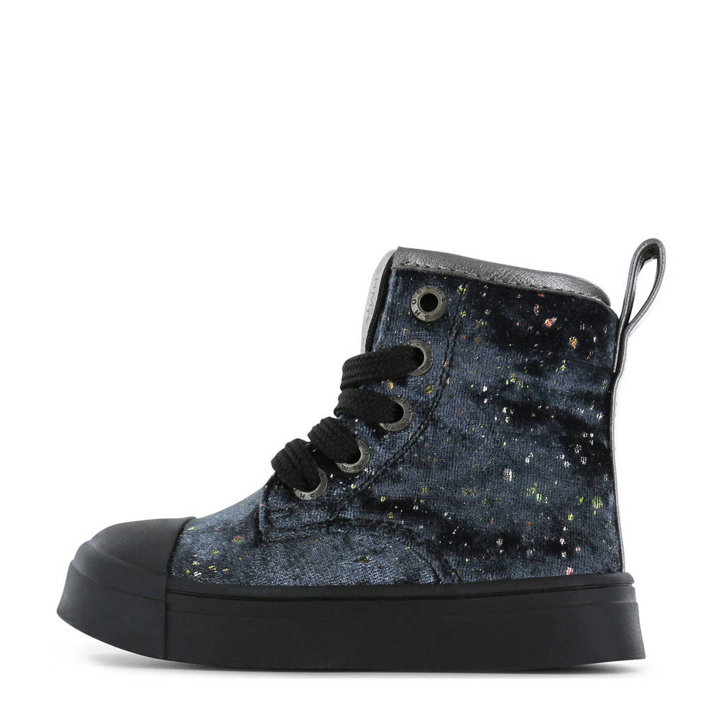 Shoesme fluwelen sneakers blauw