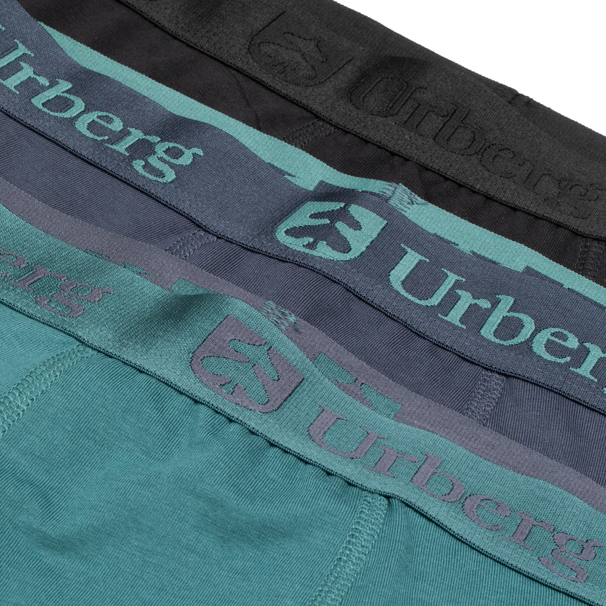 Urberg Juniors' Bamboo Boxers 3-Pack Black/Blue/Green