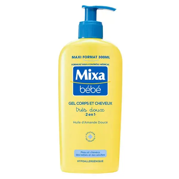 Mixa Baby Gel 2 em 1 Muito Suave para Corpo e Cabelo 300ml