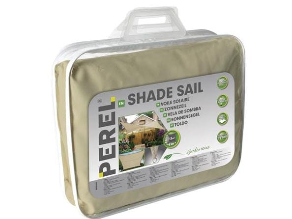 Perel Sonnensegel 360 cm, Quadratisch Quadrat, 3.6 x 3.6 m, champagne