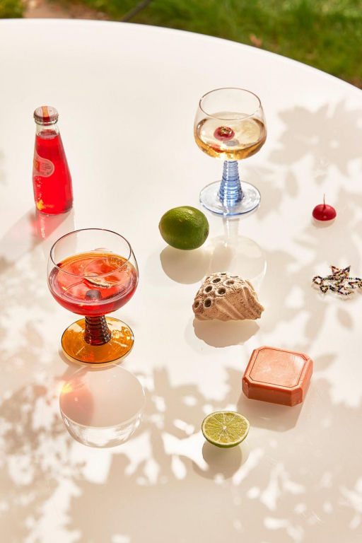HKliving Swirl High wijnglas set van 4