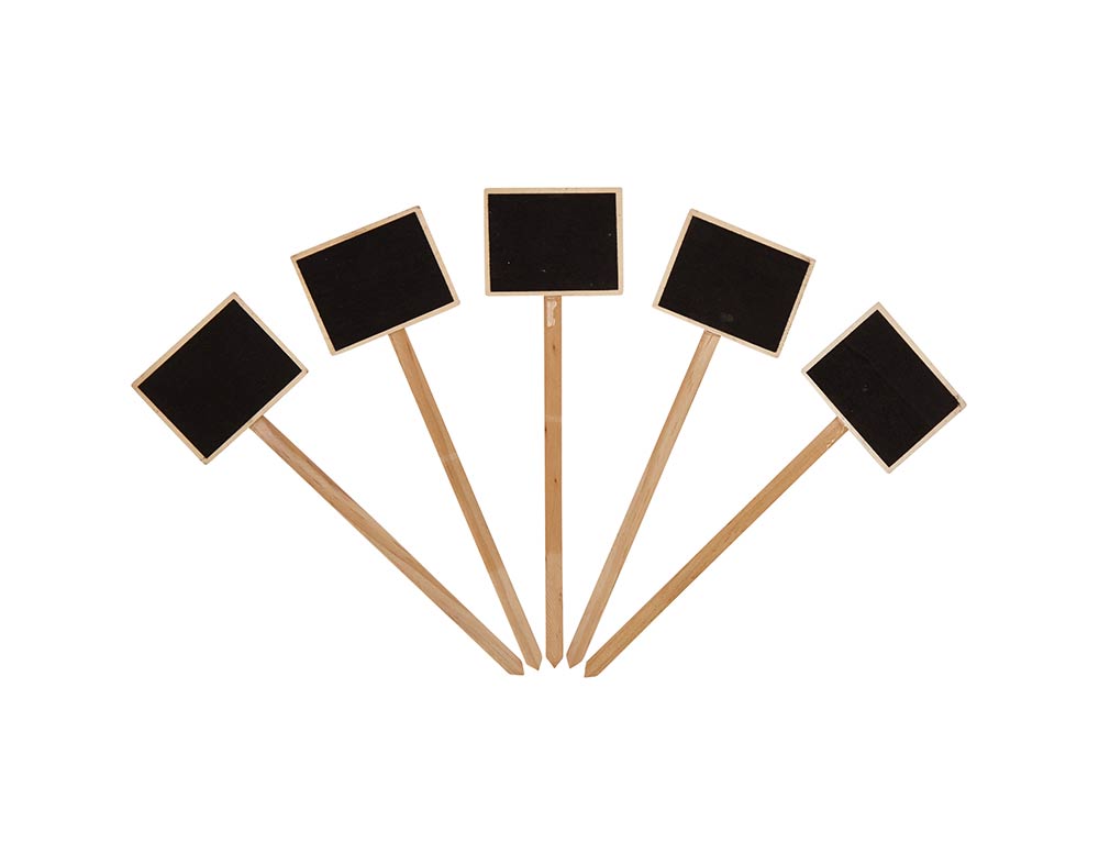 ETIQUETAS PARA JARDIM GARDENSTAR EM ARDÓSIA E MADEIRA 6 PEÇAS 7X5.5X24CM