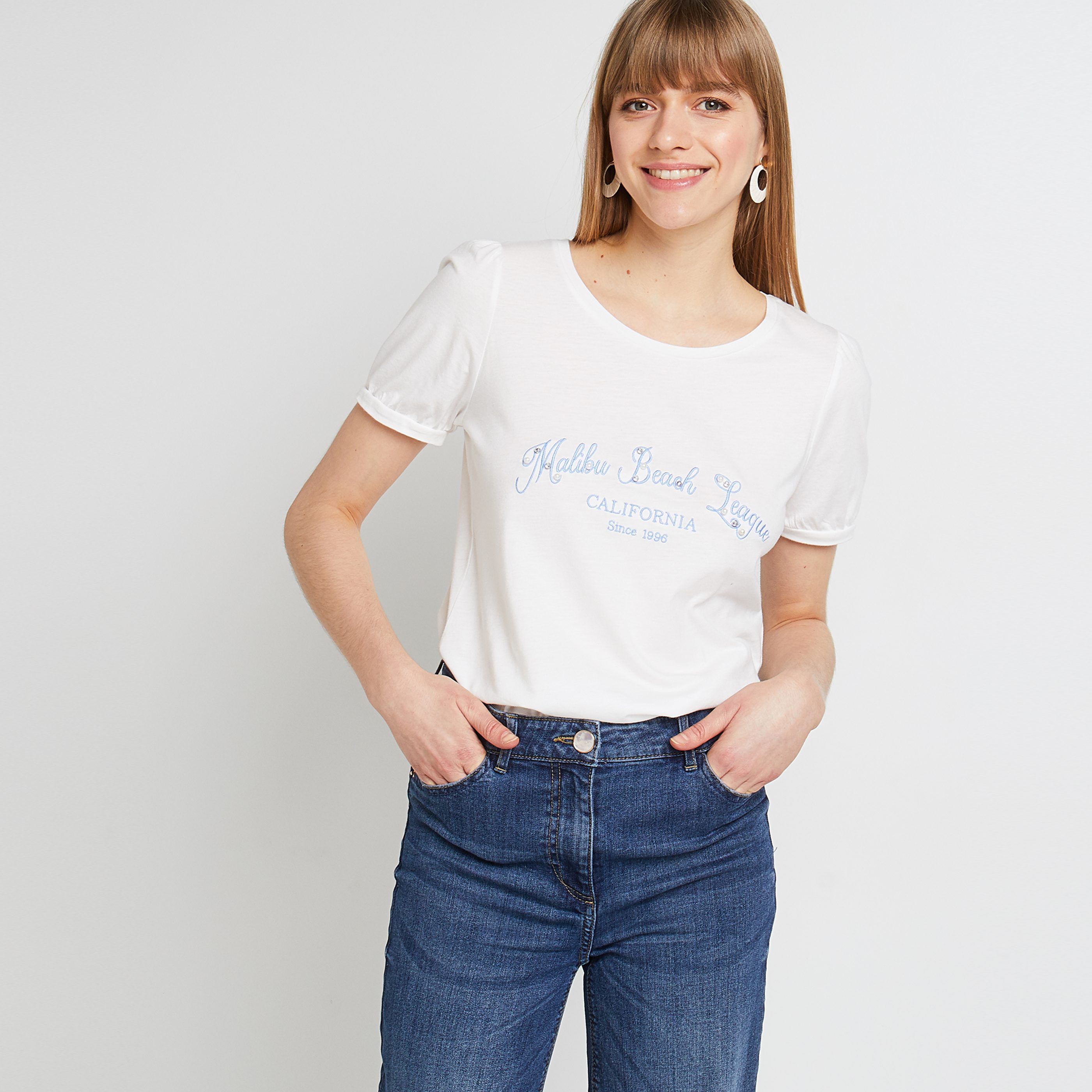Tshirt message femme - BLANC CASSE