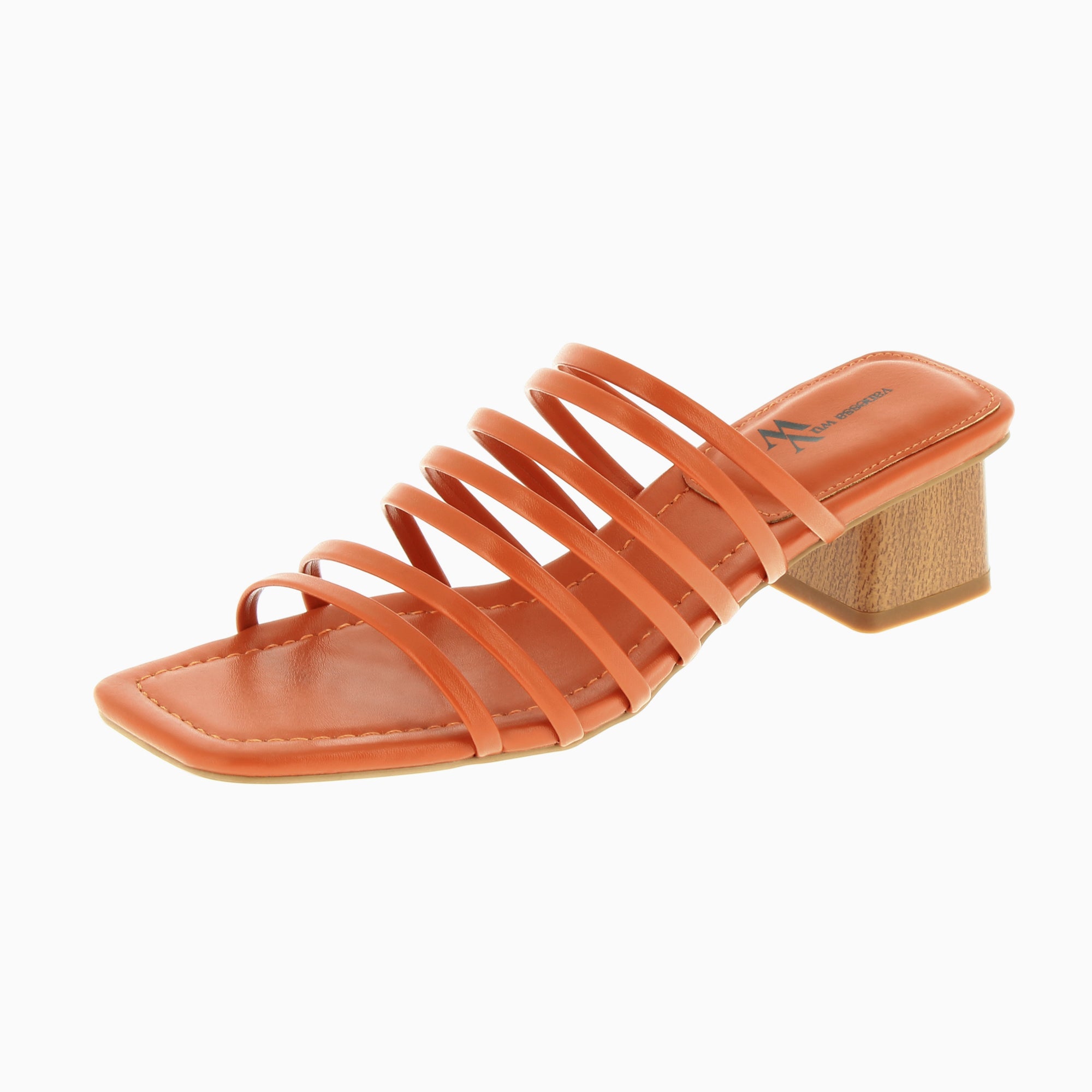 Sandales à talon, Compensées-Mules Sienna brique à multiples brides