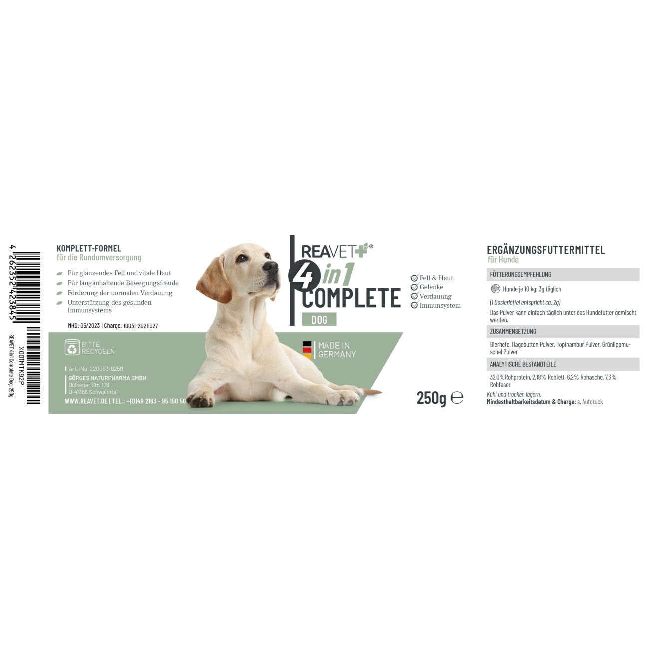 REAVET 4in1 Complete Dog 250g
