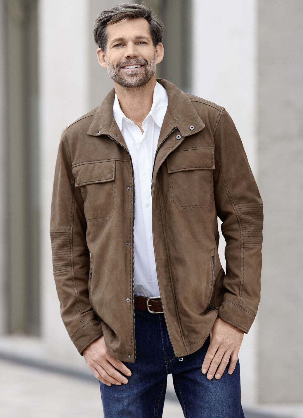Lederjacke mit Brusttaschen