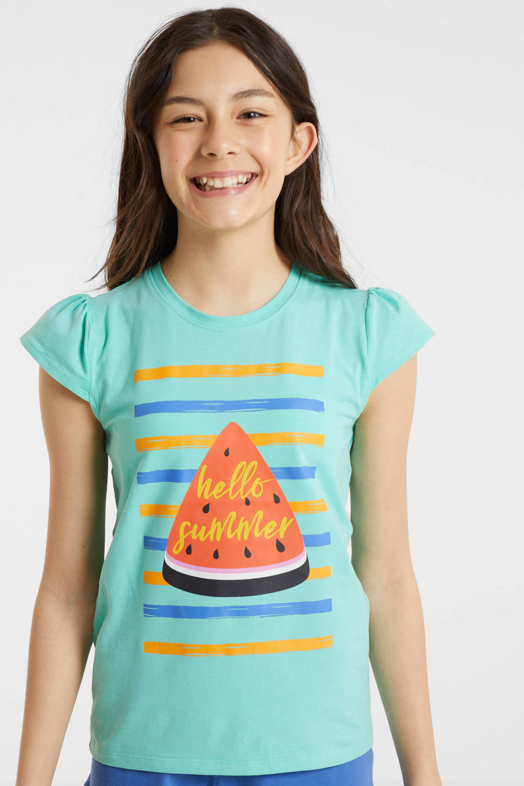 anytime T-shirt met printopdruk mint
