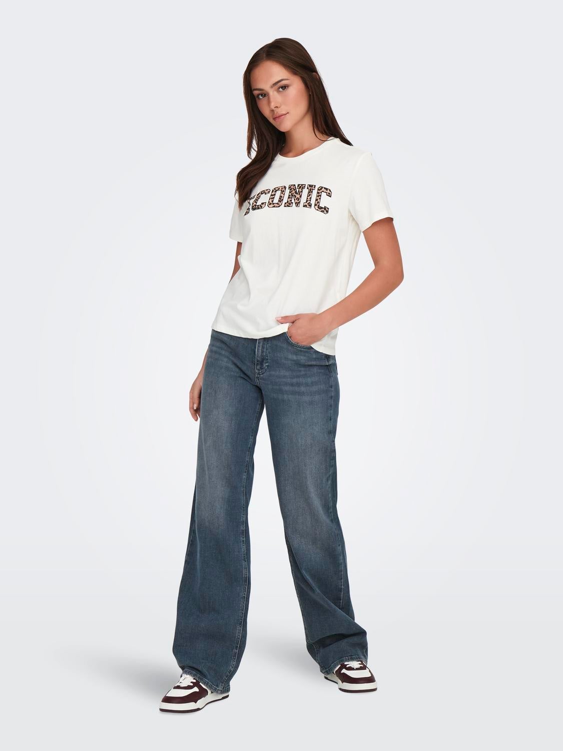 ONLJUICY Hohe Taille Weiter Beinschnitt Jeans Special Blue Grey Denim