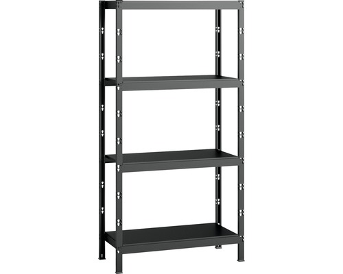 Schulte insteek-basisstelling, antraciet, 192x98x45 cm, 4 legplanken, draagvermogen 800 kg