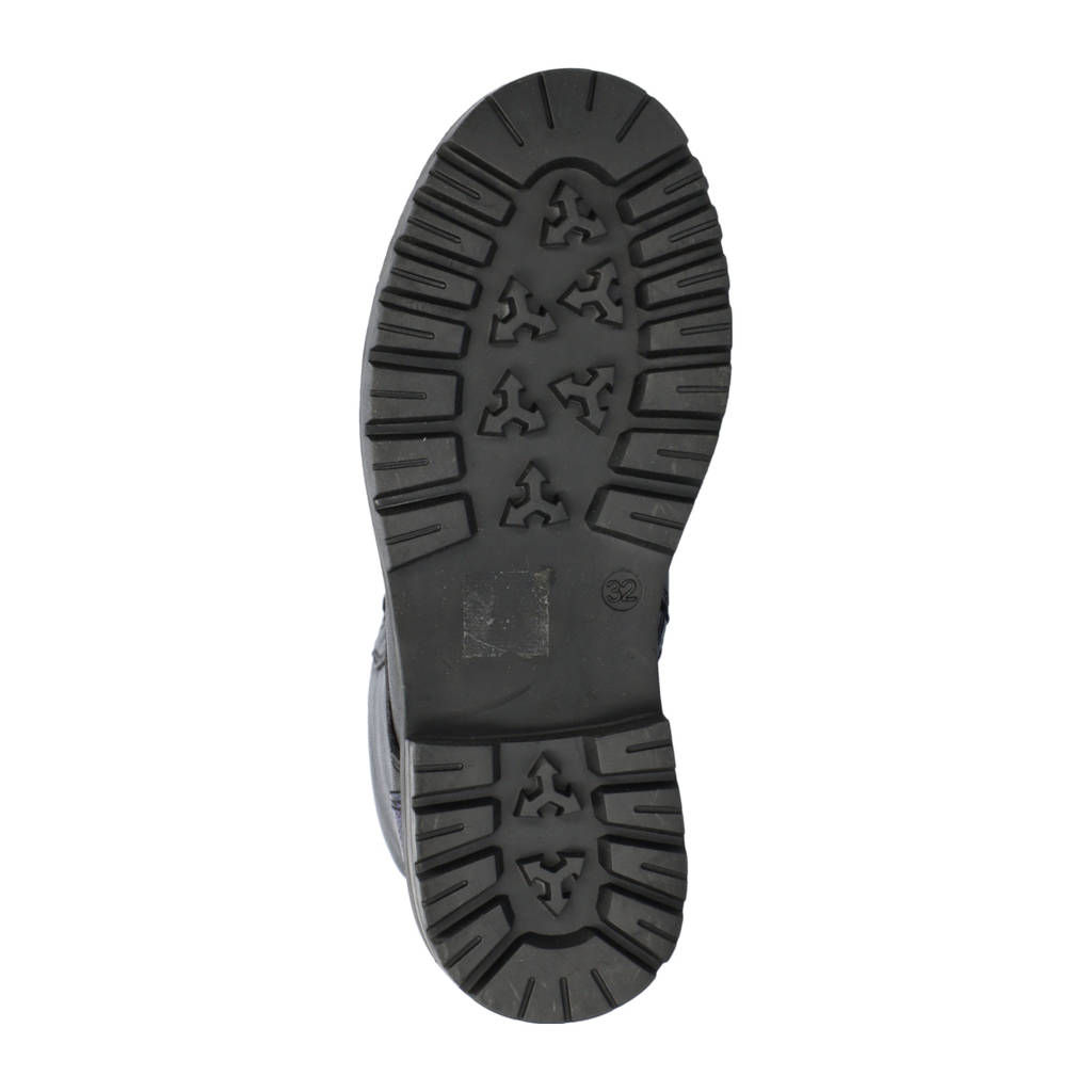 Nelson Kids leren veterboots zwart