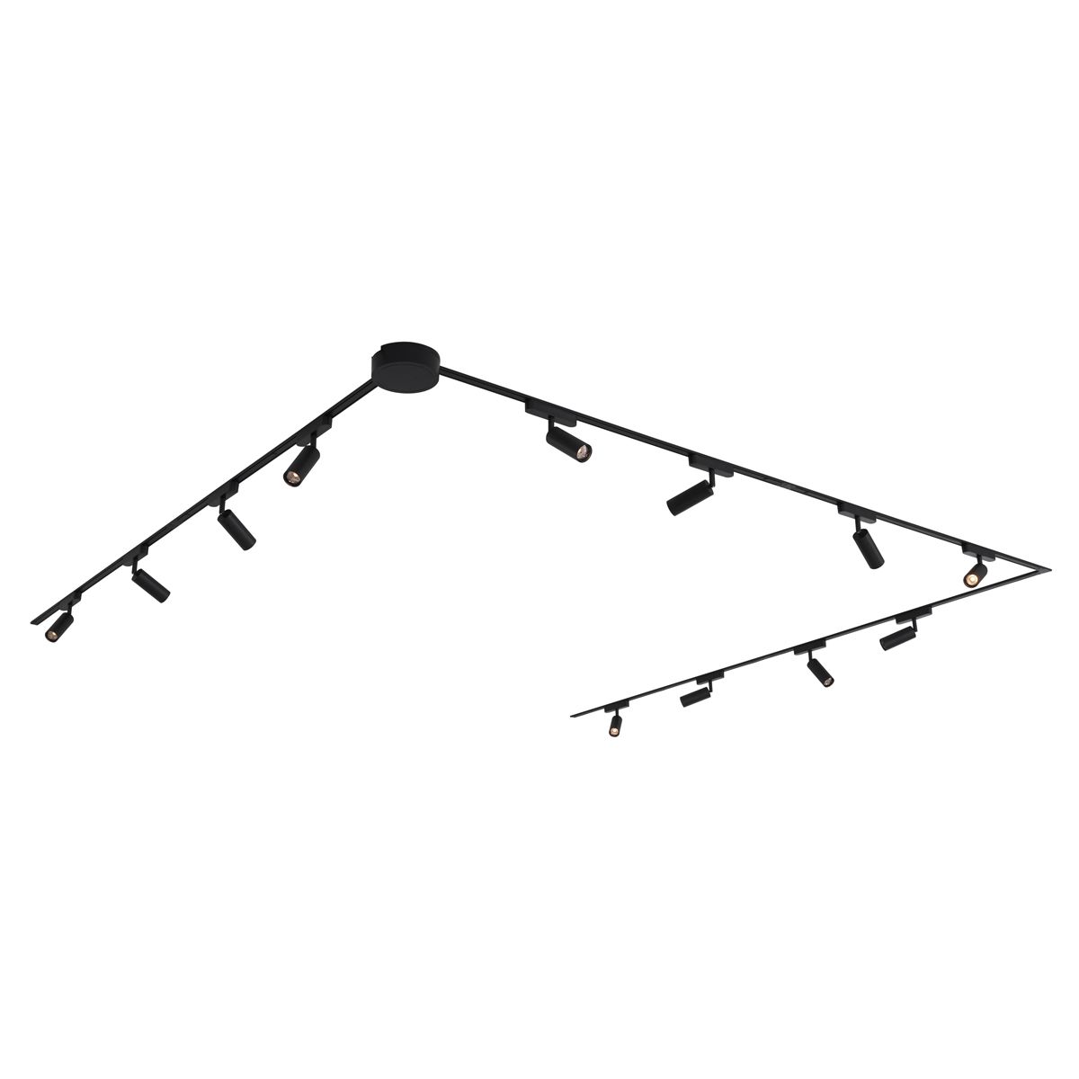 Modern railsysteem met 12 spots zwart 1-fase - Magnetic Samson