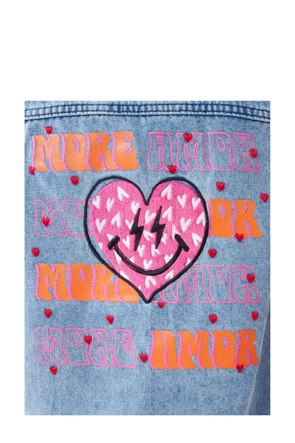 Shoeby denim artwork gilet blauw