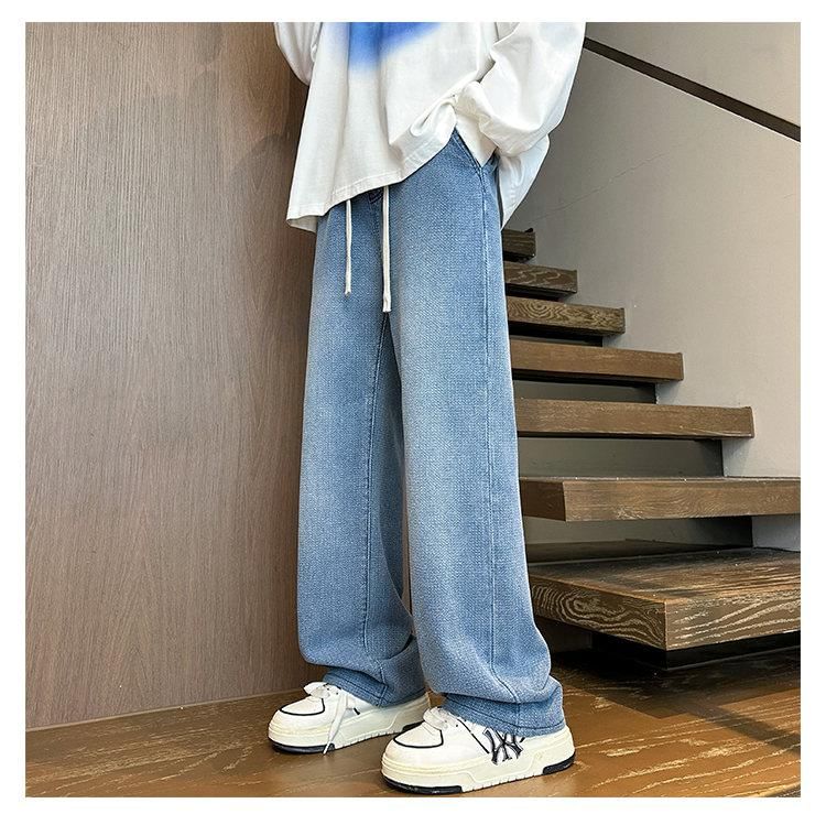 Tiaota - Gewassen losse jeans met trekkoord in de taille